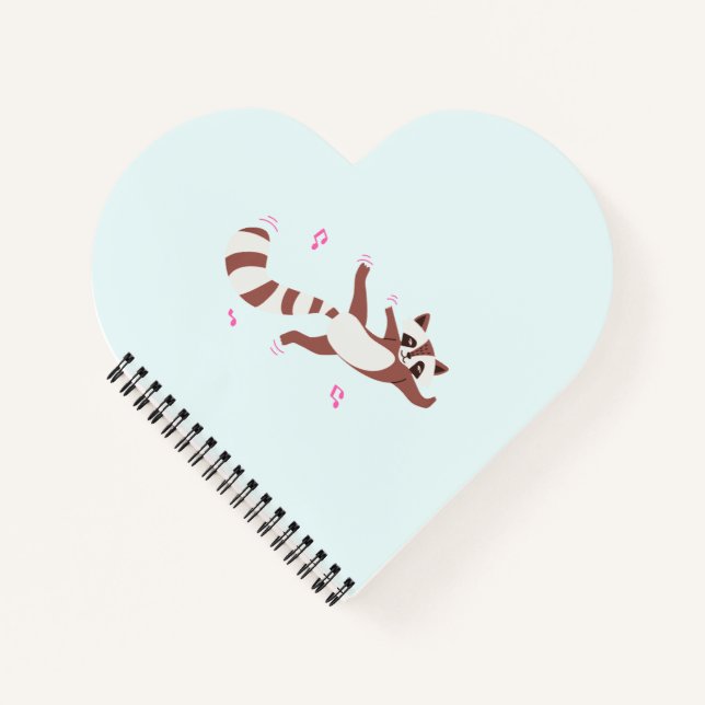Cuaderno de notas del mapache bailarín de acuarela (Anverso)