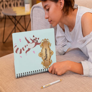 Cuaderno de notas del mapache bailarín de acuarela