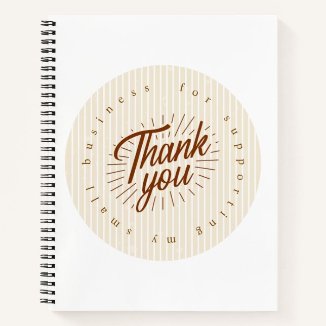 Cuaderno de notas divertido Boho Neutral | gracias (Anverso)