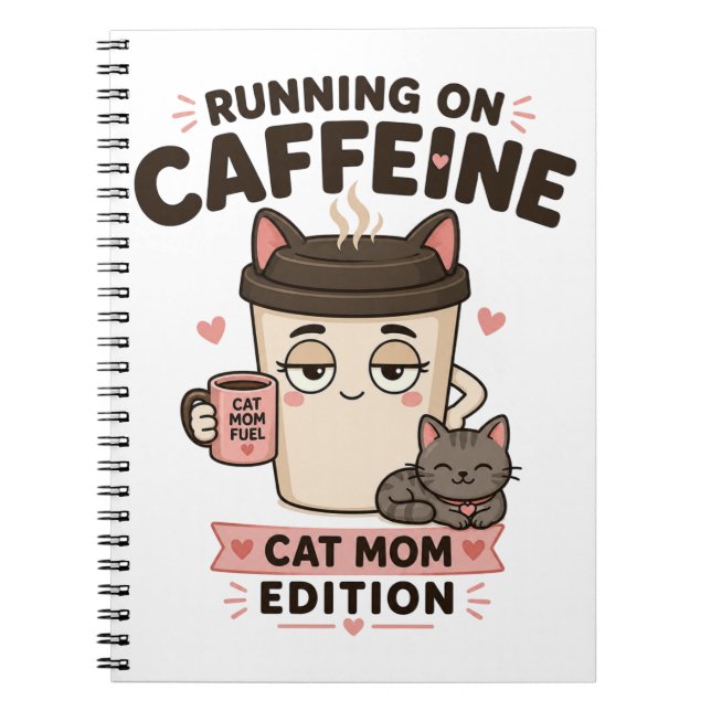 Cuaderno de notas divertido para mamá gata que viv (Frente)
