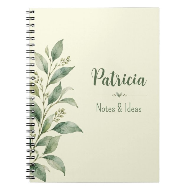 Cuaderno de notas e ideas botánicas personalizadas (Frente)