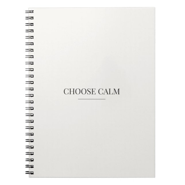 Cuaderno de notas Elegir Calma – Cita minimalista  (Frente)