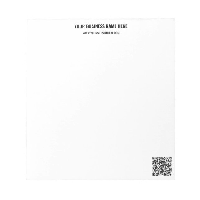 Cuaderno de notas empresarial con código QR y text (Frente)
