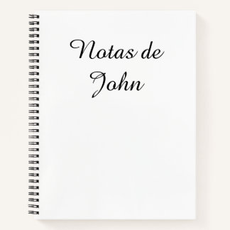 Cuaderno de Notas en Español Minimalista Negro sob