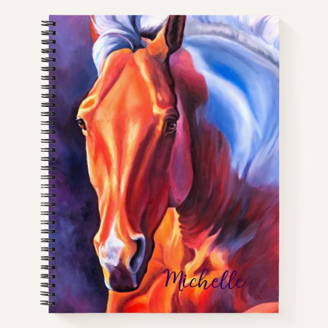 Cuaderno de notas en espiral de arte de caballo mo (Anverso)