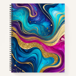 Cuaderno de notas en espiral de arte de la tinta d