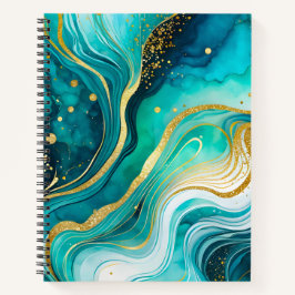 Cuaderno de notas en espiral de arte de la tinta d