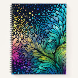 Cuaderno de notas en espiral de arte de tinta abst