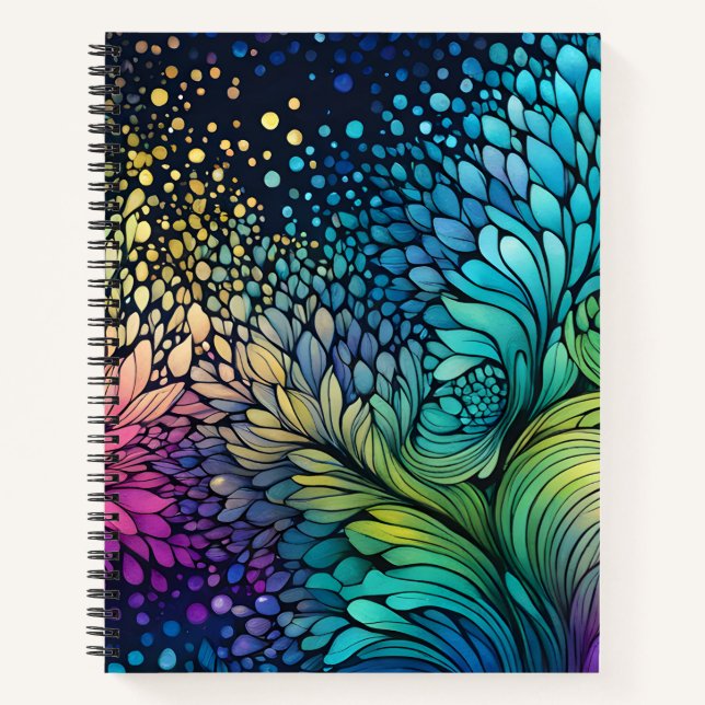Cuaderno de notas en espiral de arte de tinta abst (Anverso)