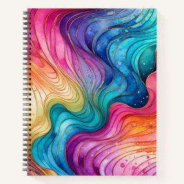 Cuaderno de notas en espiral de arte de tinta abst