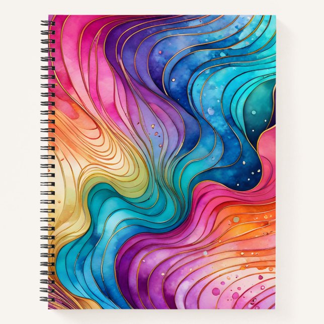 Cuaderno de notas en espiral de arte de tinta abst (Anverso)