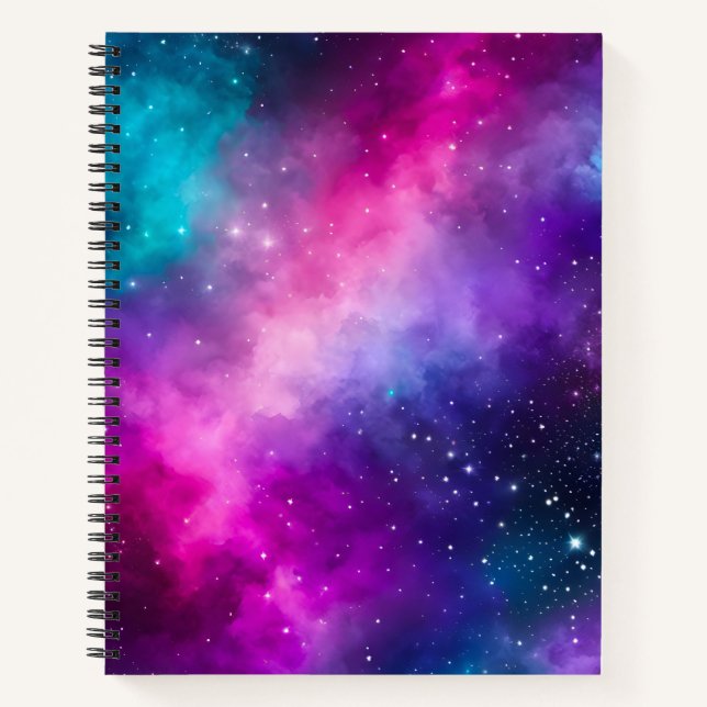 Cuaderno de notas en espiral de arte galáctico col (Anverso)
