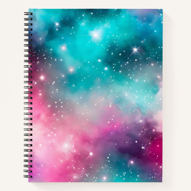 Cuaderno de notas en espiral de arte galáctico col (Anverso)