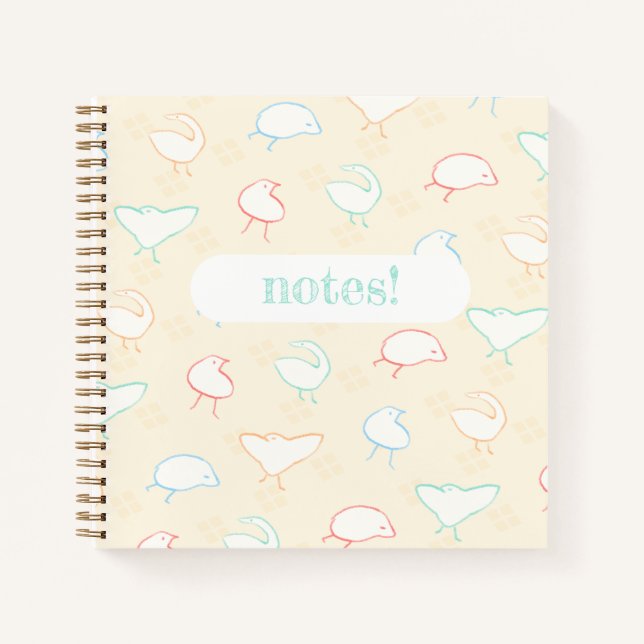 Cuaderno de notas en espiral de aves silvestres mu (Anverso)