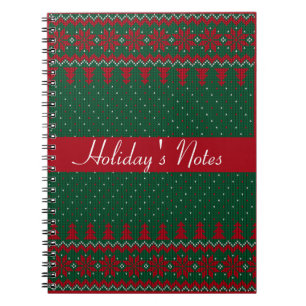 Cuaderno de notas en espiral de cruz verde y rojo 