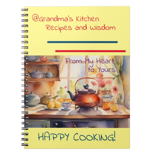 Cuaderno de notas en espiral de las recetas de coc (Frente)