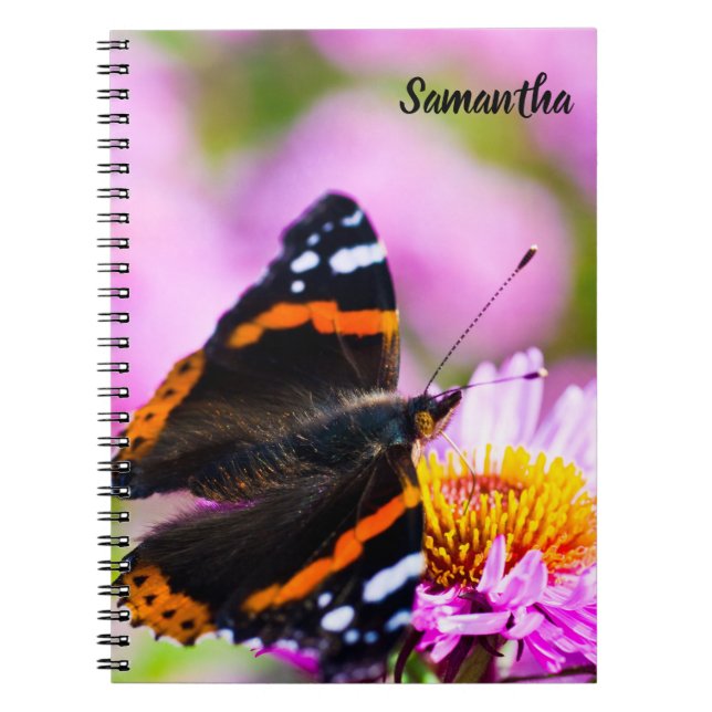Cuaderno de notas en espiral de mariposa del Almir (Frente)