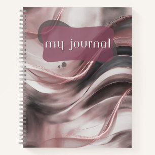 Cuaderno de notas en espiral de ondas de oro de mi