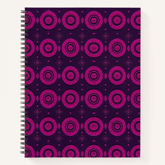 Cuaderno De Notas En Espiral De Patrón Geométrico  (Anverso)
