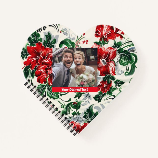 Cuaderno de notas en espiral de Personalizado flor (Anverso)