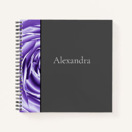 Cuaderno de notas en espiral de Rosa morado metáli