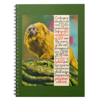Cuaderno de notas en espiral del león dorado Tamar
