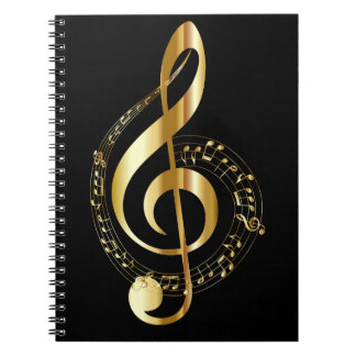 Cuaderno de notas en espiral Golden Treble Clef