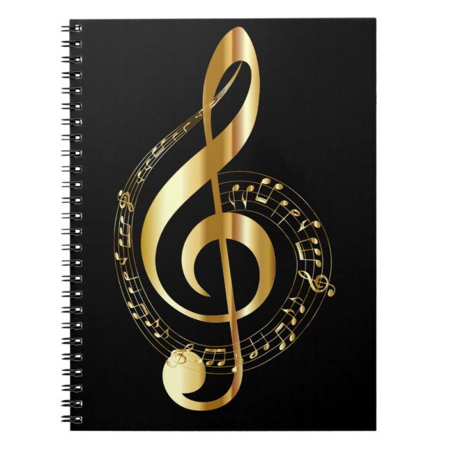 Cuaderno de notas en espiral Golden Treble Clef (Frente)
