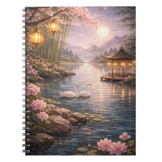 Cuaderno de notas en espiral Lago de los Cisnes Fl