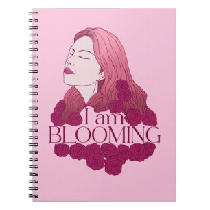 Cuaderno de notas en flor Diario inspirador
