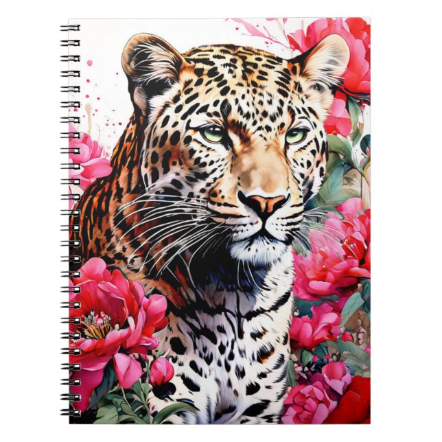 Cuaderno de notas entre flores de peonía rosadas c (Frente)