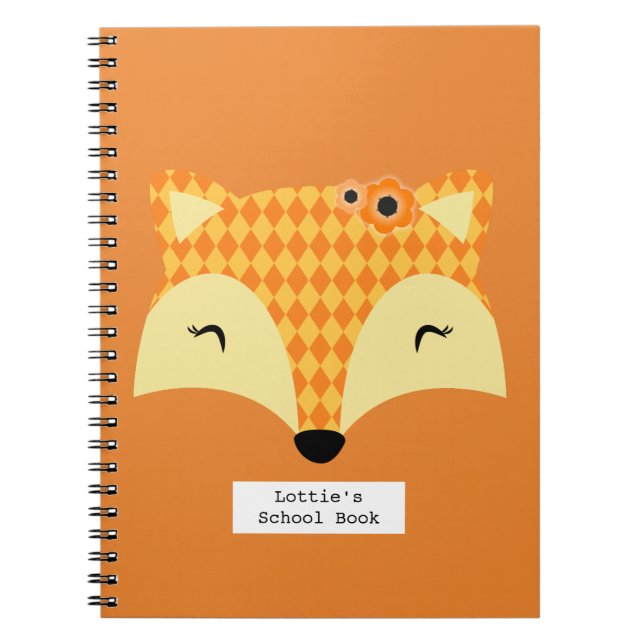 cuaderno de notas escolar diario de zorro naranja (Frente)