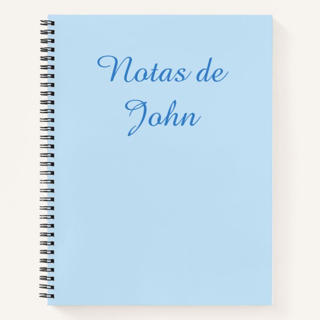 Cuaderno de Notas Español Azul Minimalista (Anverso)
