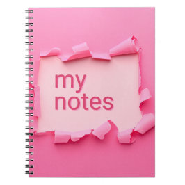 Cuaderno de notas espiral de agujero rosa
