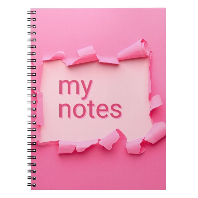 Cuaderno de notas espiral de agujero rosa (Frente)