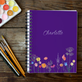 Cuaderno de notas espirales de flores de jardín mo