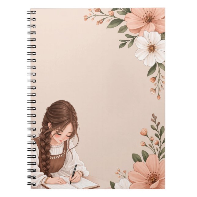 Cuaderno de notas estéticas para escribir diario (Frente)