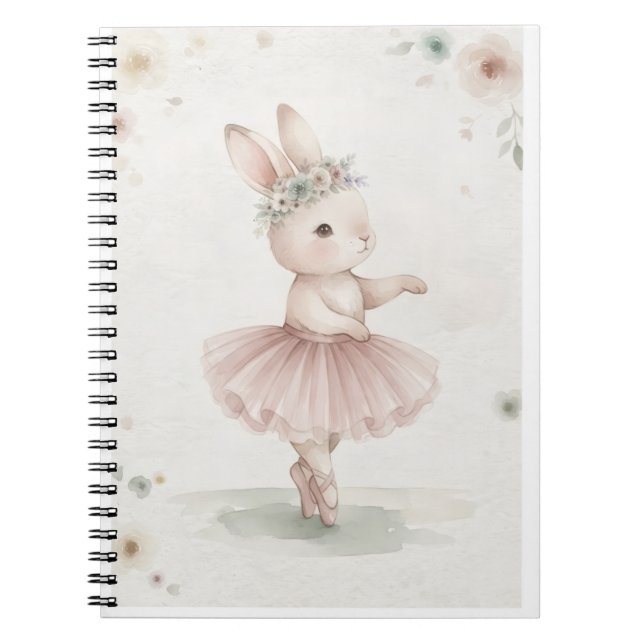 Cuaderno de notas estético de conejita para niñas (Frente)