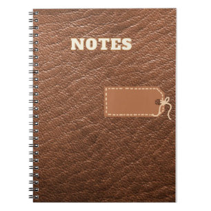 cuaderno de notas, estilo falso cuero marrón