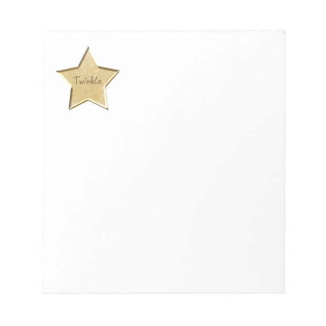 Cuaderno de notas Estrella Brillante Dorada (Frente)