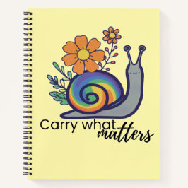Cuaderno de notas floral arcoíris retro lindo de c