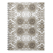 Cuaderno de notas floral beige elegante