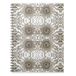 Cuaderno de notas floral beige elegante