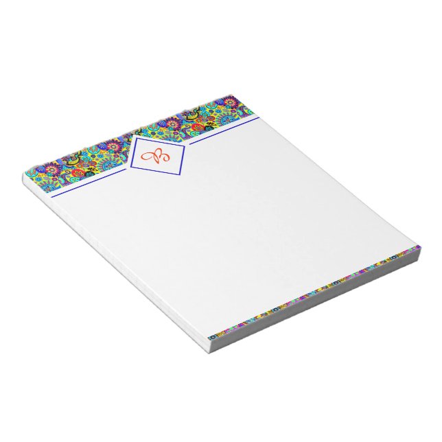 Cuaderno de notas floral brillante de cachemira (Lado Derecho)
