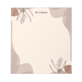 Cuaderno de notas floral de boceto simple