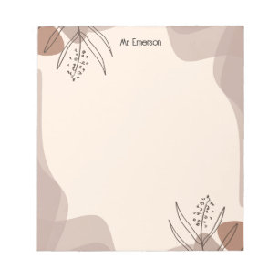 Cuaderno de notas floral de boceto simple