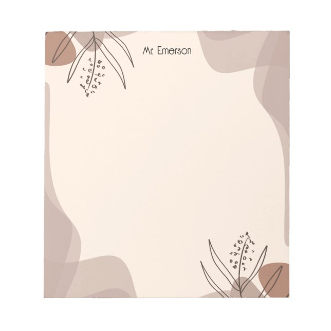 Cuaderno de notas floral de boceto simple (Frente)