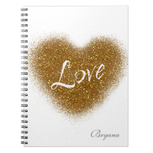 Cuaderno de notas Glamour Corazón LOVE Brillo Dora