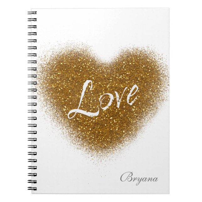 Cuaderno de notas Glamour Corazón LOVE con purpuri (Frente)