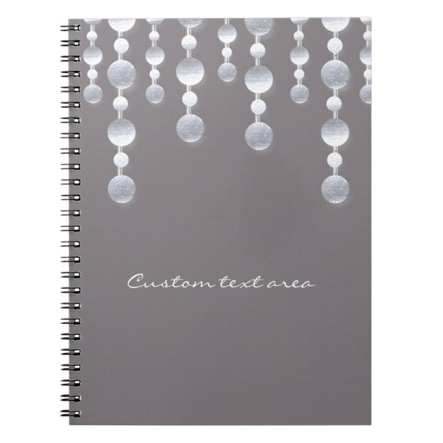 Cuaderno de notas glamour espejo gris chic (Frente)